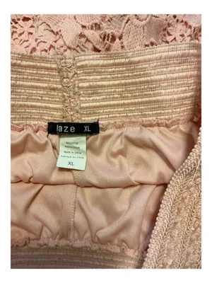 Laze Floral Lace Scalloped Shorts Pink / Peach Coquette Boho Size XL (Waist 32) thumbnail 3