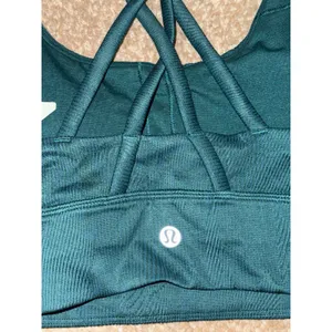LULULEMON Sports Bra‎ Women ENERGY Longline High-Neck Green Size 2 thumbnail 3