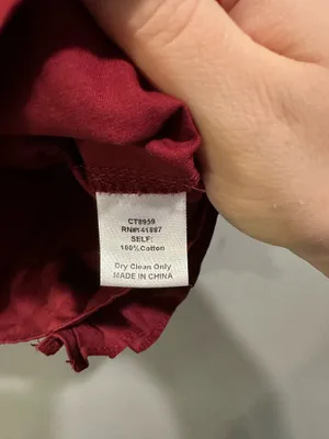 TCEC Puff Sleeve Ruffle Detail Blouse Wine / Burgundy thumbnail 4