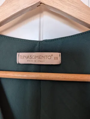 Rinascimento Formal Twist Front Long Sleeve Maxi Dress XSmall Dark Green thumbnail 3