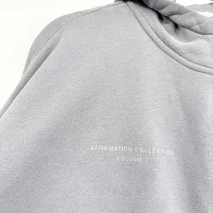 Comfrt Unisex Affirmation Collection Vol 9 Oversized Zip Up Hoodie XS Slate Blue thumbnail 4