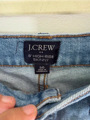 J. Crew Light Blue Skinny Jeans with Distressed Knees high raise 30 thumbnail 4