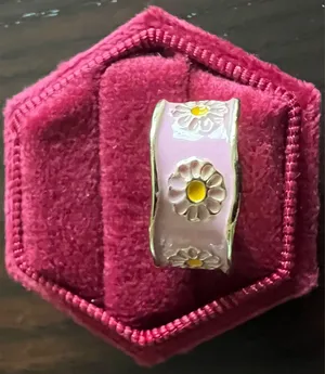 Gold/Pink Embellished with Sweet Sunflowers Adjustable Size 7-9 thumbnail 1