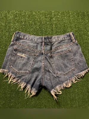 We The Free Frayed Hem Distressed Denim Shorts - Blue thumbnail 3