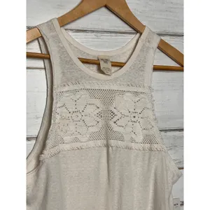 Free People Ivory Crochet Lace Tank Top Sleeveless Boho Size Small NWT thumbnail 10
