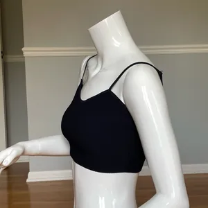 Aritzia Babaton Black Knit Cropped Cami Tank Top Women’s Size S Stretch thumbnail 3