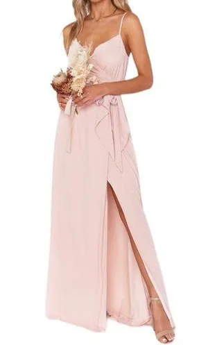 Show Me Your Mumu New Liz Maxi Bridesmaid Dress Dusty Blush Pink Size Medium thumbnail 1