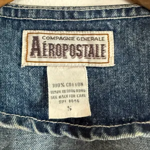 90s Vintage Aeropostale | Blue Jean Mini Dress Button down Size Small thumbnail 2