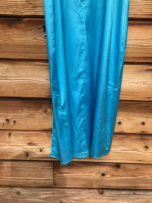 Steve Madden Size S Blue Drape Front Corset Satin Slip Dress thumbnail 10