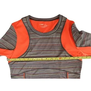 Fila Activewear Grey Striped Fitted Running Jogging Top Shirt MEDIUM Sporty‎ thumbnail 5
