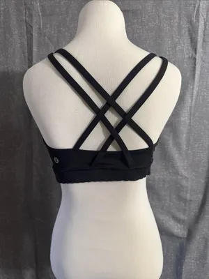 lululemon Black Crisscross Back Sports Bra size 8 thumbnail 2