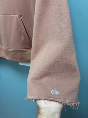 Alo Yoga Low Key Hoodie with Flare Sleeves in Mauve S thumbnail 5