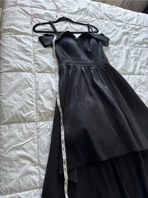 B Darlin Black Off-Shoulder Asymmetrical Hi Low Evening Cocktail Dress US 5/6 thumbnail 15