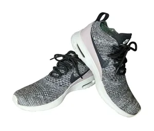 Nike‎ Max Air Thea Ultra Flynet Oreo Sneaker 7 Sock-like Fit Comfort Black Pink thumbnail 1