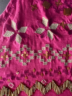 Free People Embroidered Beaded Tunic Top Pink Boho Sleeveless Size Small thumbnail 4