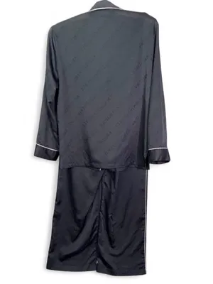 Victoria Secret Women’s Signature Satin Jacquard Black Pajama Set Size M Short thumbnail 16