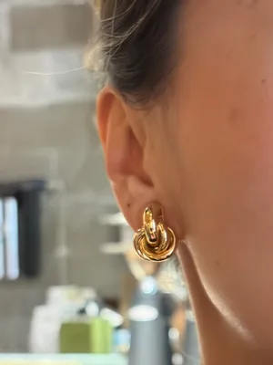 New Gold-Filled Twisted Knot Trendy Studs Earrings thumbnail 2