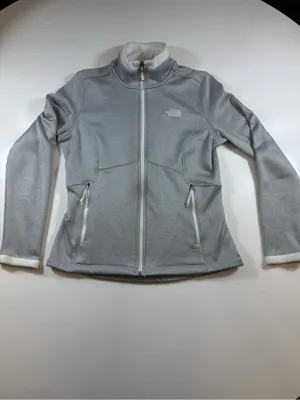 The North Face Light Gray Full-Zip Fleece Jacket thumbnail 2