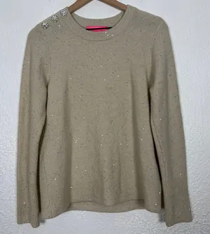 Lilly Pulitzer Morgen Sequin Metallic Pullover Sweater Size Large thumbnail 1