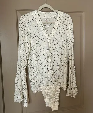 FREE PEOPLE Makin Waves Printed Bodysuit Ivory thumbnail 5