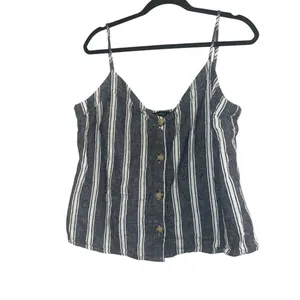 ✨Abercrombie Striped Linen Button Front Sz Large Tank✨ thumbnail 4