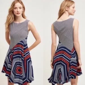 Maeve x Anthropologie Cameron Geometric Sleeveless Asymmetrical‎ Dress Size XS thumbnail 2