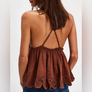 NWT Free People Sunny Days Cami - nutmeg brown - XS thumbnail 7