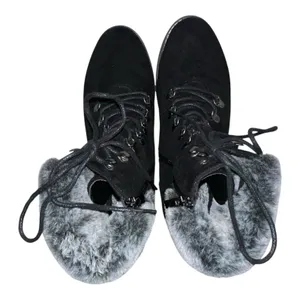 Boutique By Corkys Fox Bay Ankle Boots‎ Womens 9 Black Faux Suede Wedge Heel thumbnail 1