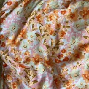 Kona Sol One Piece Swimsuit Floral Pink Orange Lightly Padded Ruched Size L thumbnail 4