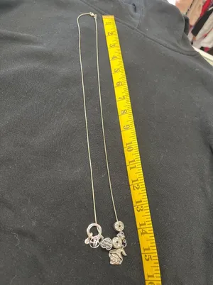 Sterling silver 925 wms 14.5" necklace with 6 charms SKU 9841 thumbnail 1