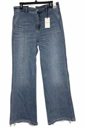 NWT Judy Blue Retro Wide Leg High‎ Waist Raw Hem Jeans size 15 / 32 thumbnail 1