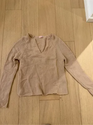 Pink Lily Dusty Pink V-Neck Knit Sweater thumbnail 2