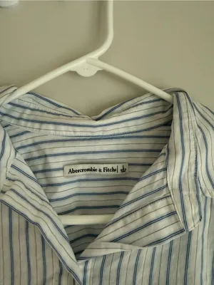Abercrombie & Fitch White Shirt with Blue Stripes thumbnail 2