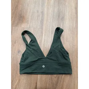 Lululemon Align Bra Light Support Forest Green Nulu V-Neck Yoga Bra Size 8‎ thumbnail 2