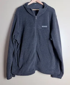 Columbia Fleece Jacket XXL Gray Full Zip Activewear Outdoor Layering Hiking Fall thumbnail 1