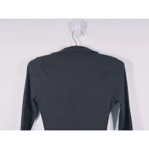 Abercrombie & Fitch Ribbed Polo Long Sleeve Bodysuit Size S Black Preppy Capsule thumbnail 6