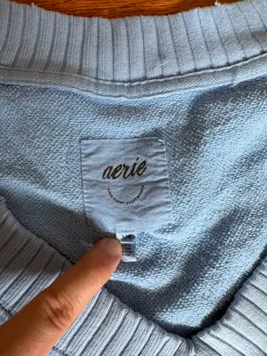 Aerie Oversized V-Neck Sweatshirt thumbnail 2