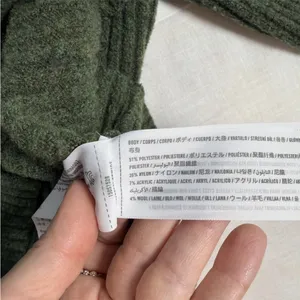 Abercrombie & Fitch Womens Ribbed Polo Cardigan Pearl Button Green Wool Blend L thumbnail 11
