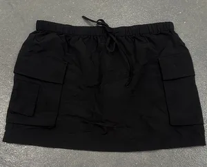 Black Mini Cargo Skirt with Pockets Size L thumbnail 1