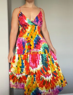 Colorful Italian-Bought Summer Dress NWT thumbnail 1