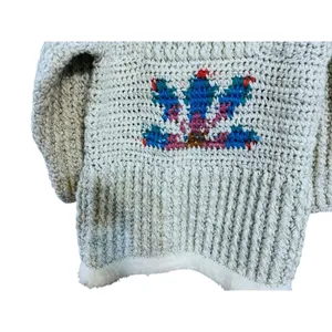 Vintage Andriano 1970's Chunky Knit Cardigan Oversized Bohemian Hippie Sweater thumbnail 8
