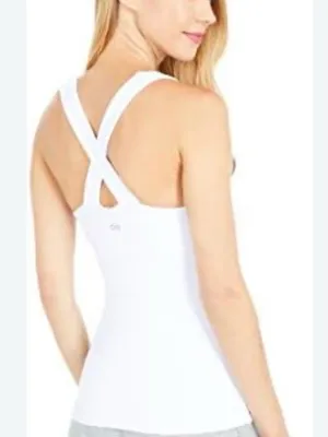 Alo Yoga Women's White Ribbed Elevate V-Neck Tank Top size XS thumbnail 2