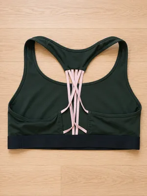 Victoria Sport Women's Racerback Yoga Athletic Sports Bra Green M thumbnail 2