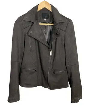 Kut from the Kloth Faux Suede Moto Jacket Women Size Zip-Up Motorcycle thumbnail 1