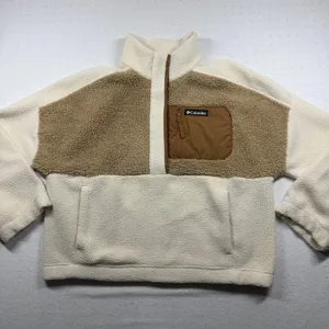 Columbia Helvetia Half Snap Fleece Pullover Women’s XL Cream Tan Sherpa Jacket thumbnail 1