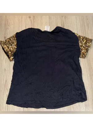 Victoria’s Secret pink gold bling short sleeve shirt top thumbnail 2