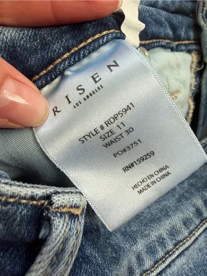 Risen Jeans Size 11 Straight Leg Blue Denim Distressed Wash thumbnail 6