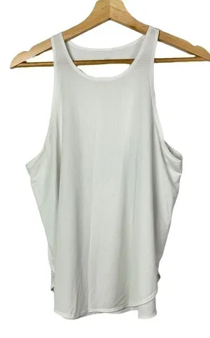 Fabletics White High Round Neck Muscle Tank Top‎ S thumbnail 1