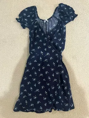 Hollister Black/Navy floral mini dress thumbnail 1