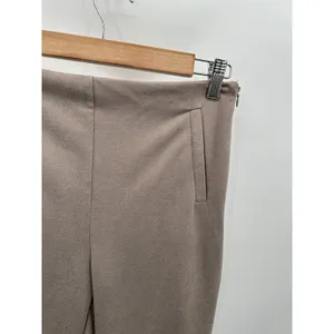 Zara Womens Faux Suede Ankle Legging Pants Size M Office Career‎ Neutral Basic thumbnail 5